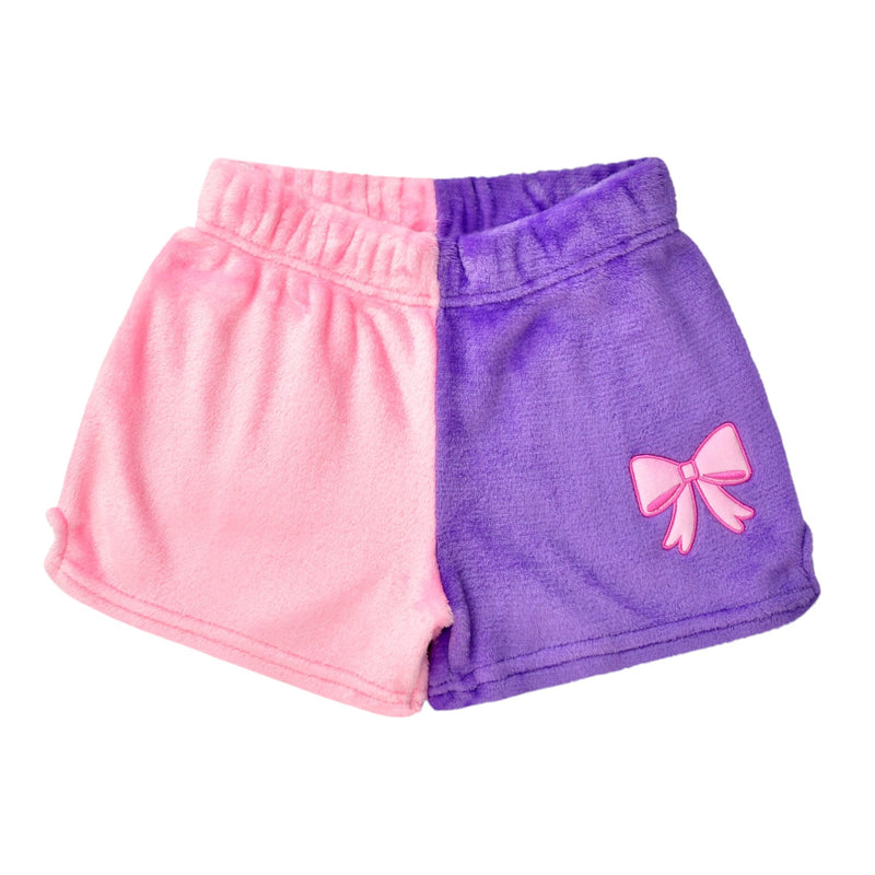 Pretty Bows Color Block Plush Shorts