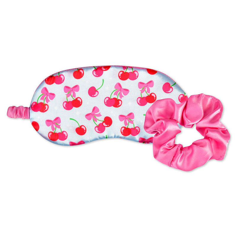 Cheerful Cherries Eye Mask and Scrunchie Set