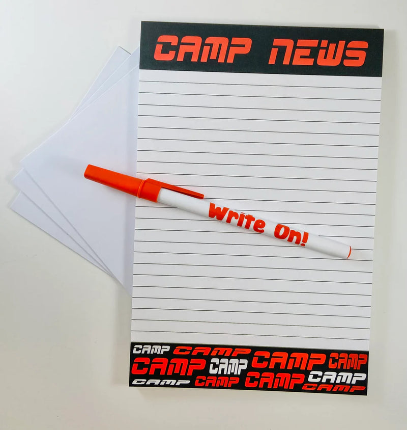 CAMP NEWS Notepad with Envelopes and Pen