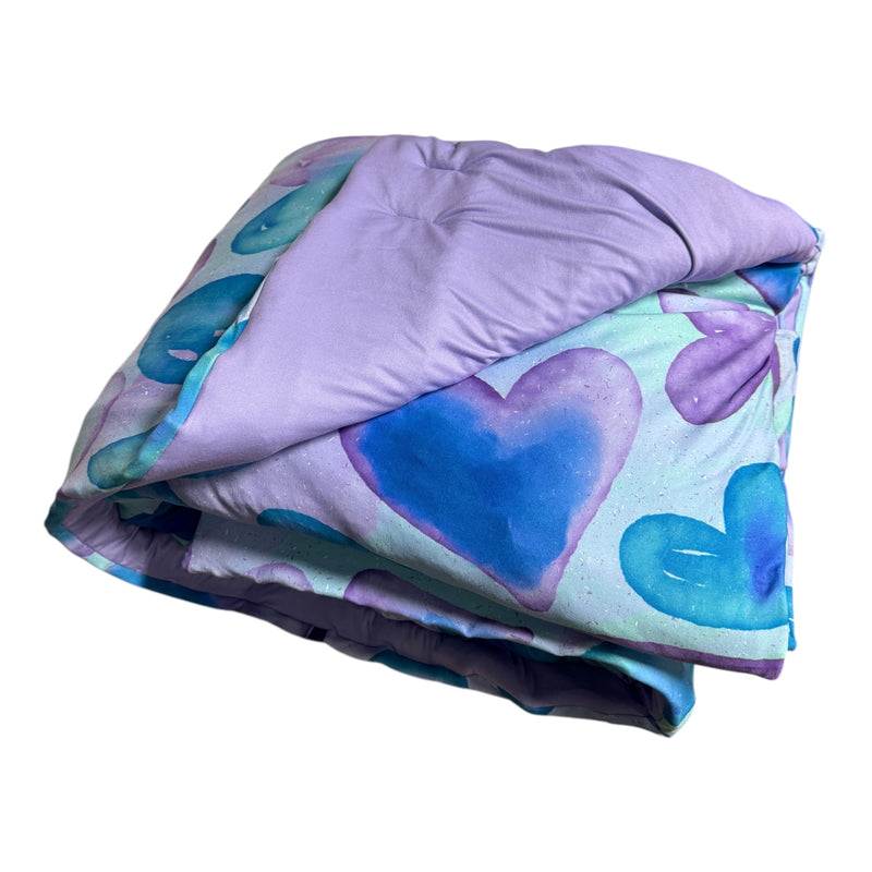 Watercolor Hearts Reversible Comforter