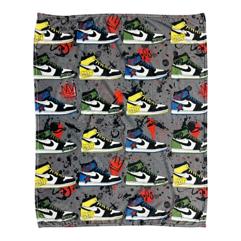 Graffiti Sneakers Fuzzy Blanket