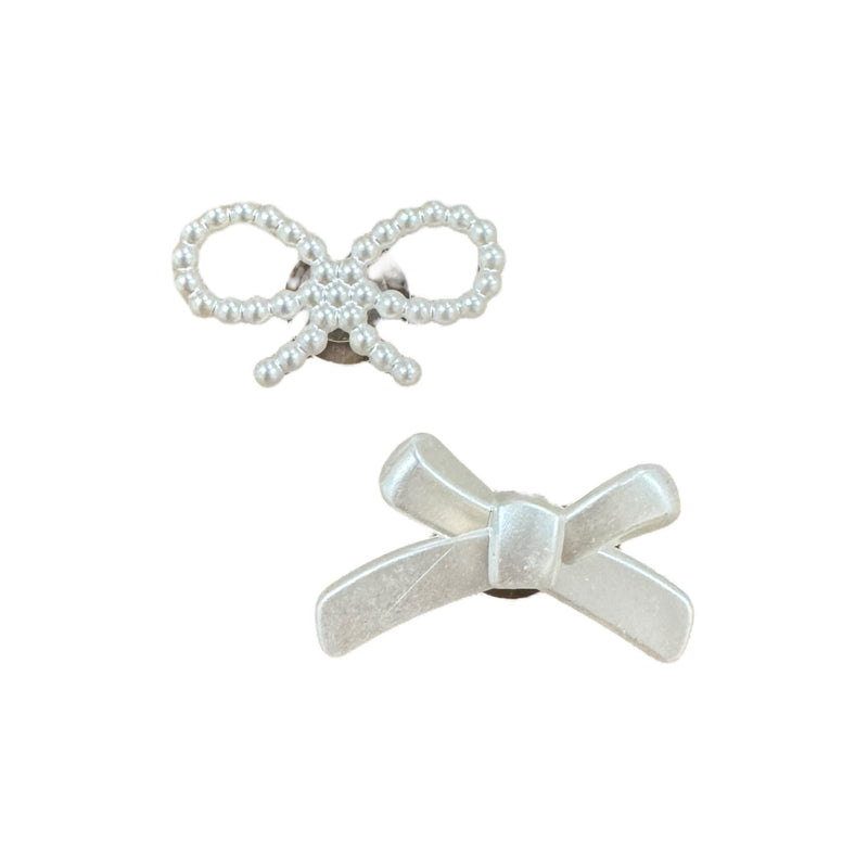 White Bow Shoe Charm