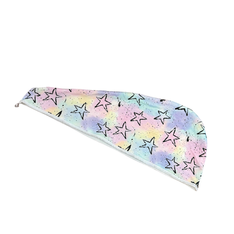 Pastel Splatter Stars Hair Wrap