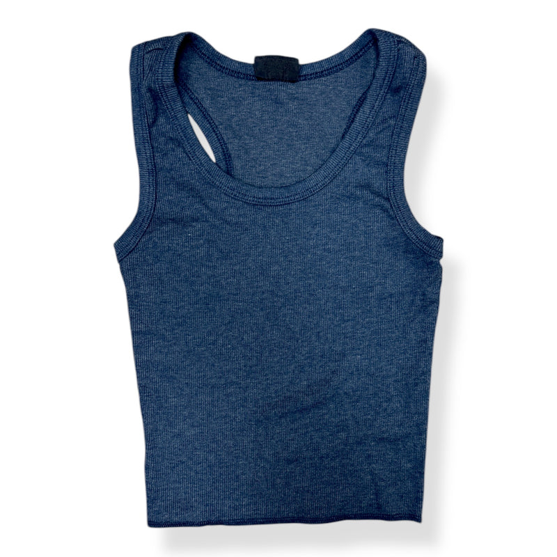 Heather Navy Firehouse Ribbed Tank Top