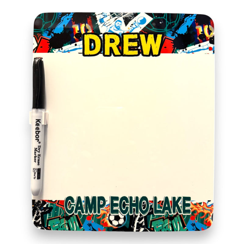 Graffiti Soccer Dry Erase Board