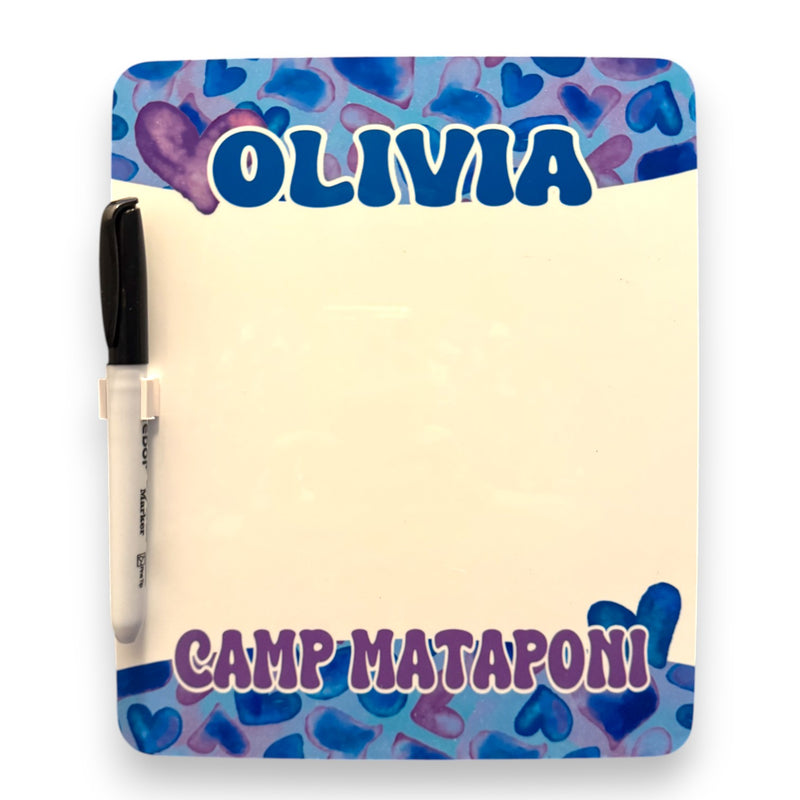 Watercolor Hearts Dry Erase Board