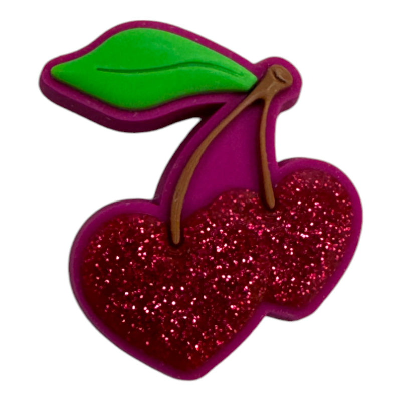 Glitter Hearts Cherries Shoe Charm