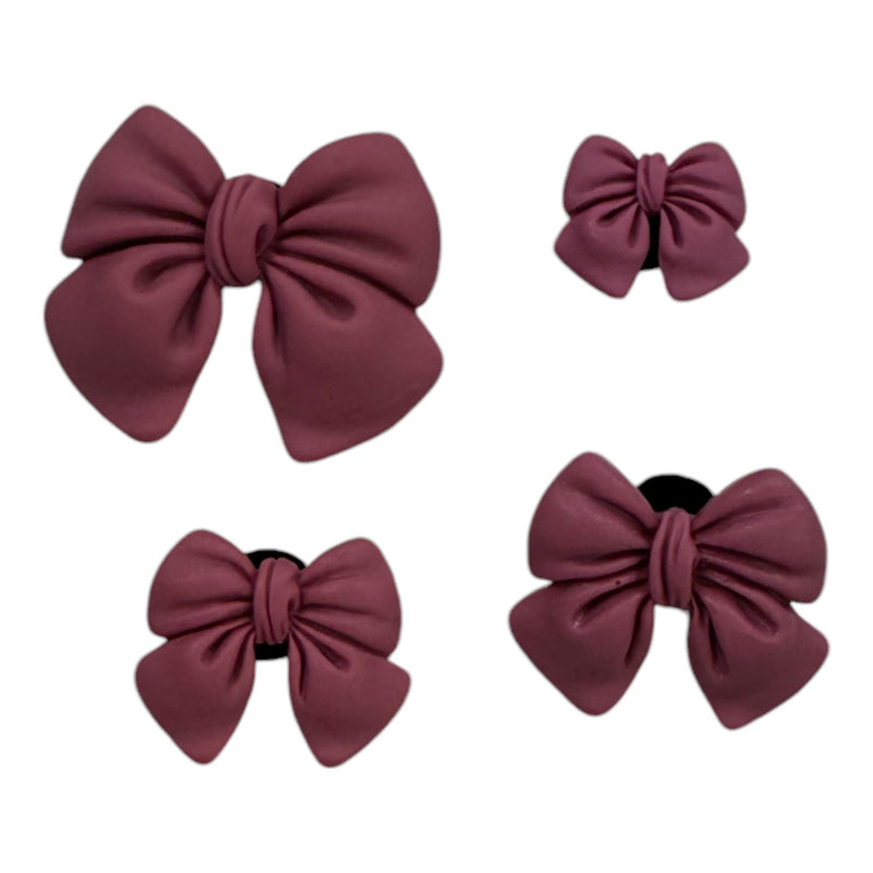 Mauve Bows Shoe Charm