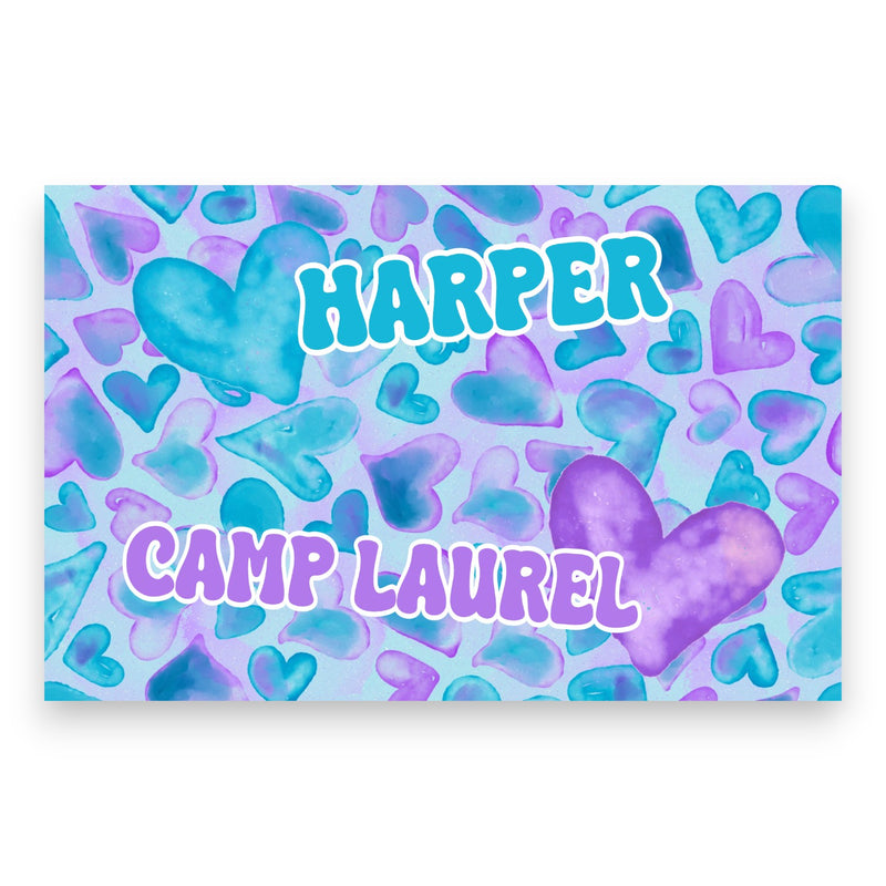 Watercolor Hearts Camp Poster