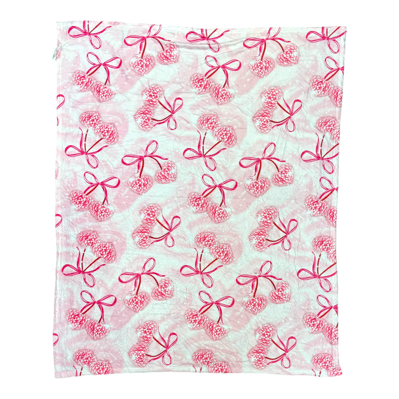 Coquette Disco Cherries Fuzzy Blanket