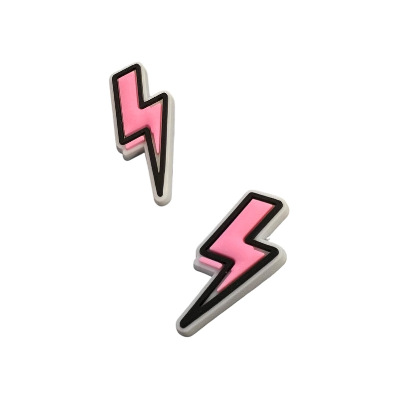 Pink Lightning Bolt Shoe Charm