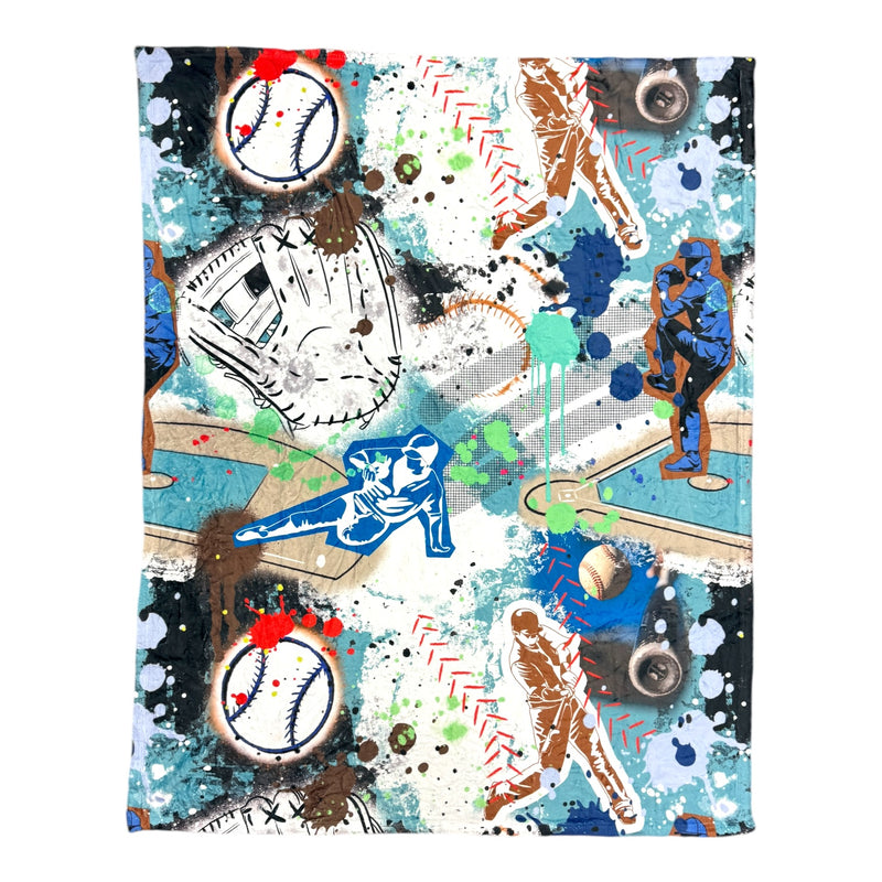 Graffiti Baseball Fuzzy Blanket