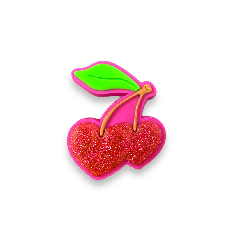 Glitter Hearts Cherries Shoe Charm