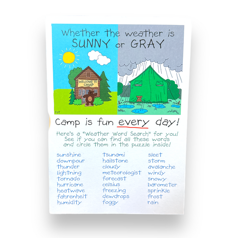 Weather Word Search Camp Card