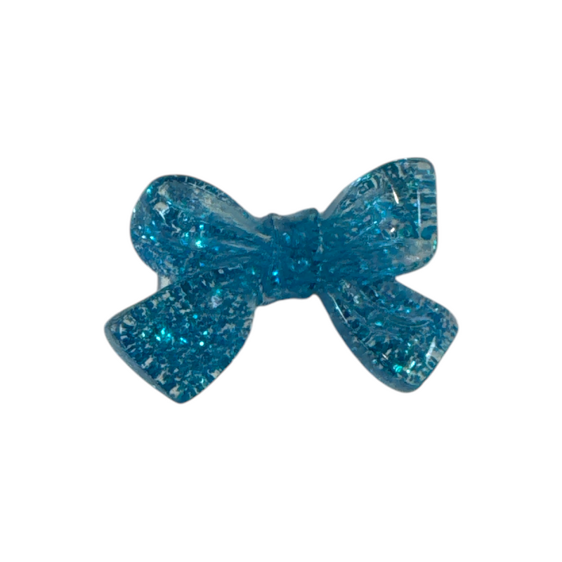 Glitter Blue Bow Shoe Charms