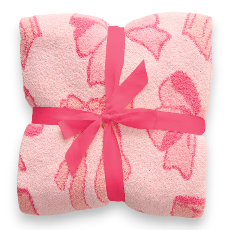 Blushing Pink Bows Blanket