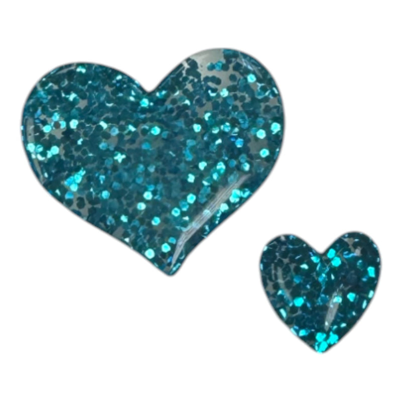 Blue Glitter Hearts Shoe Charm