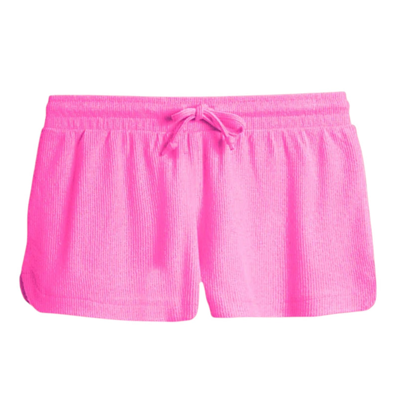 Bubble Gum Solid Waffle Shorts