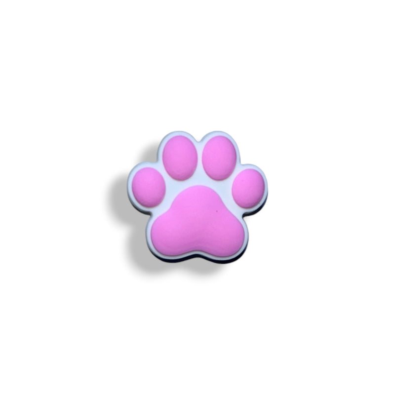 Pink Paw Print Shoe Charm