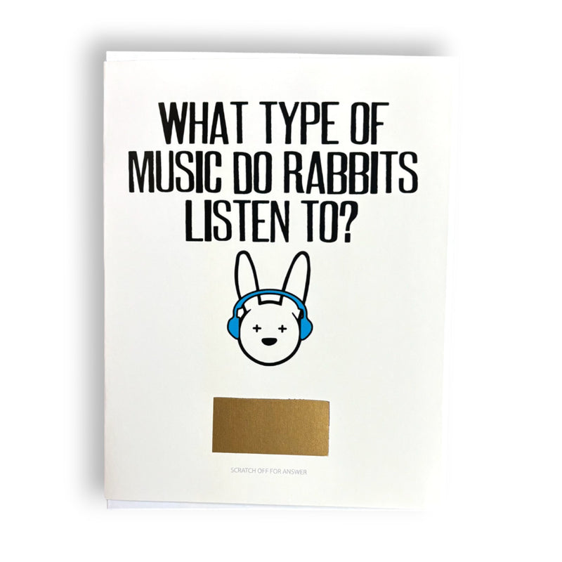 What Music Do Rabbits Listen To? Scratch-Off Joke Card