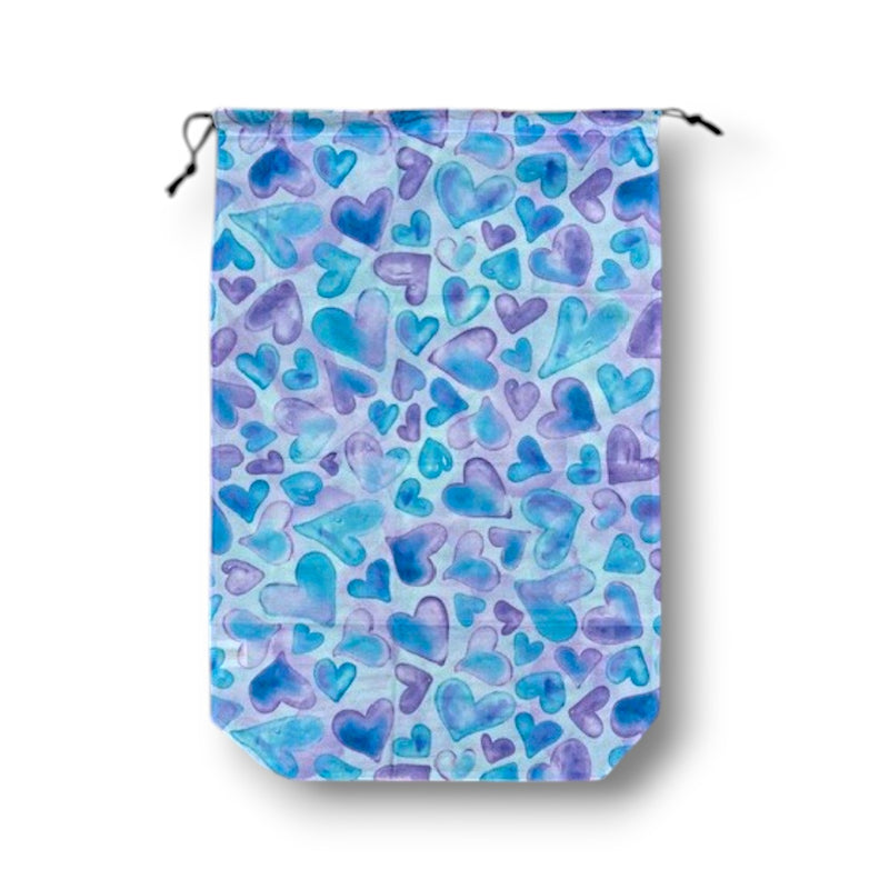 Watercolor Hearts Mesh Laundry Bag