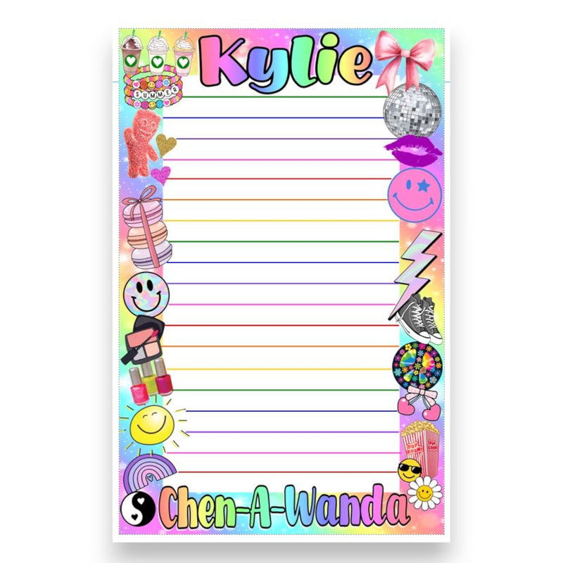 The Newest Girl Collage Lined Camp Stationery