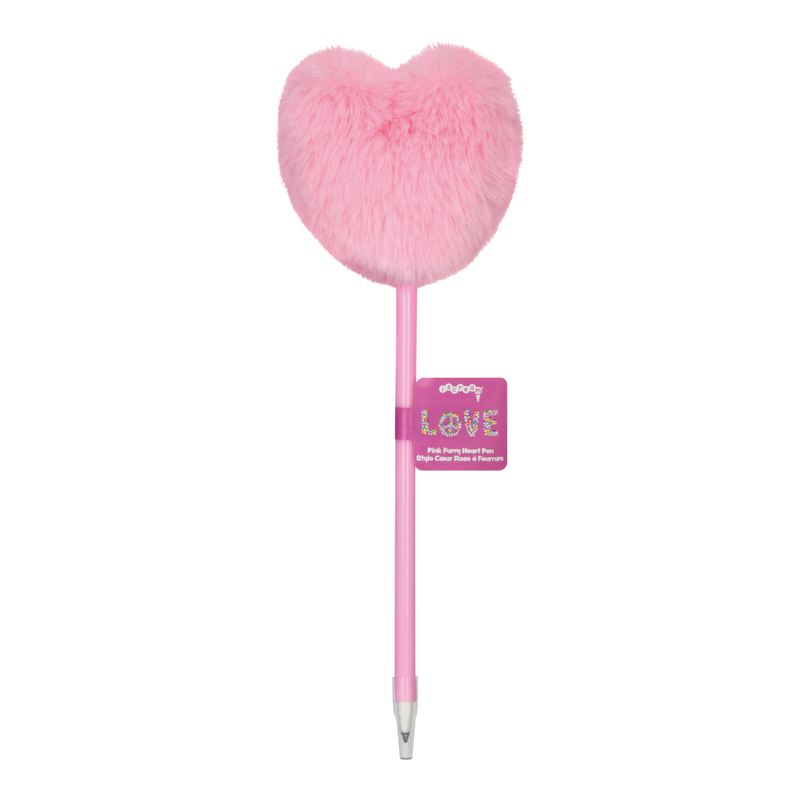 Pink Furry Heart Pen