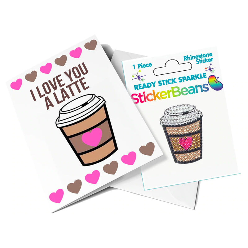 Latte Stickerbean Card